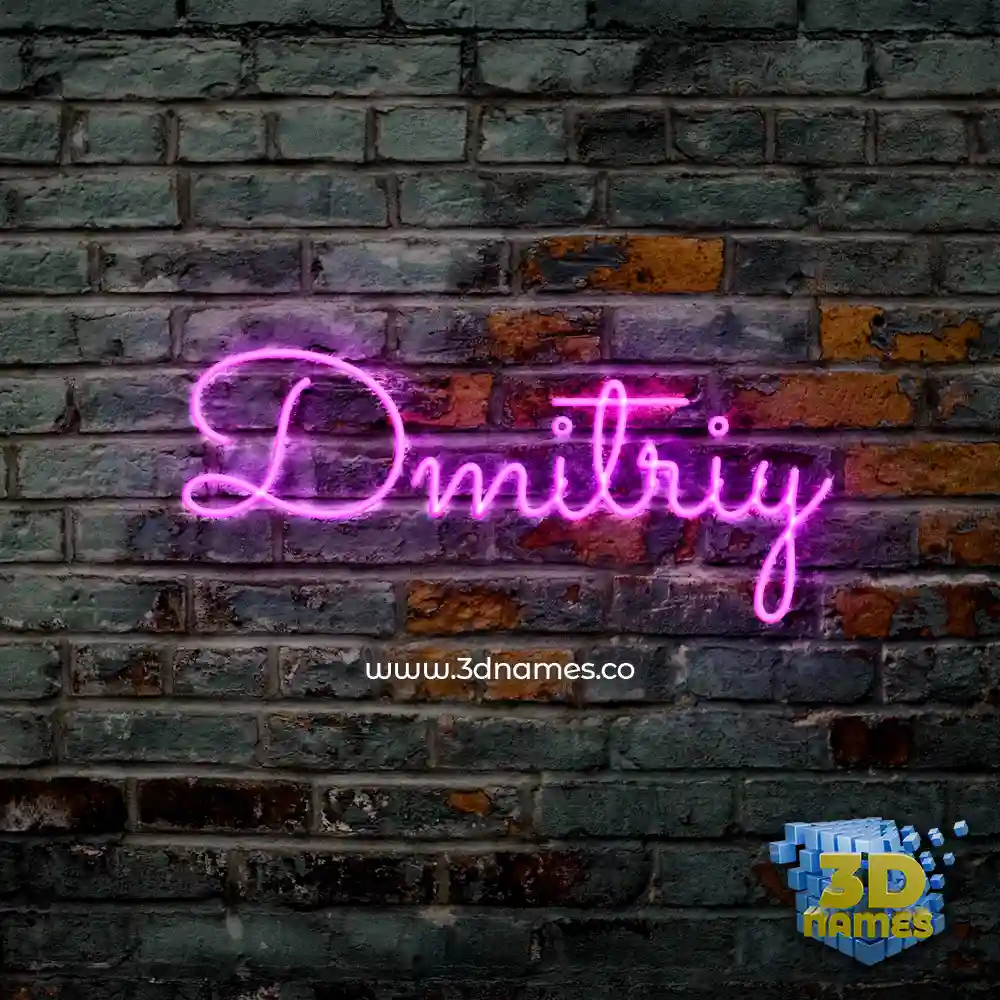 dmitriy in Pink Neon style - 3D name wallpaper