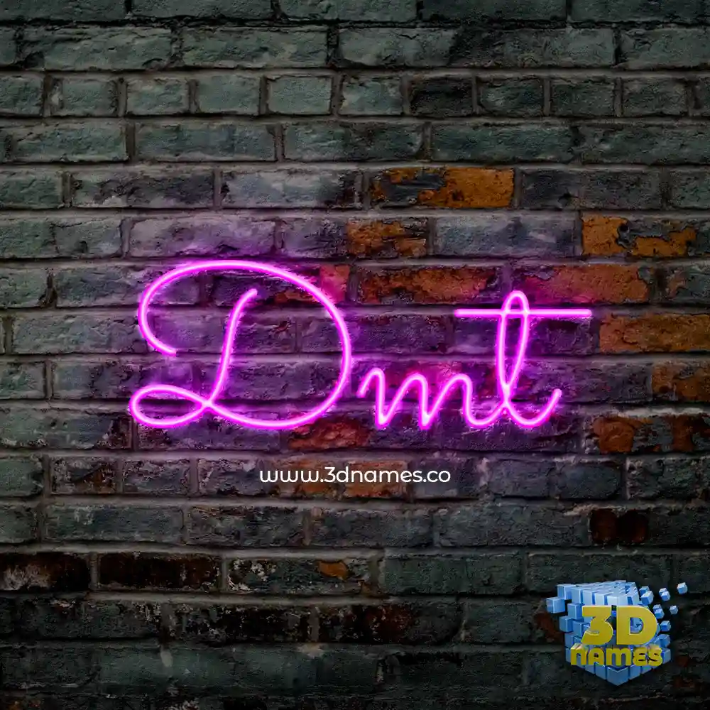 dmt in Pink Neon style - 3D name wallpaper