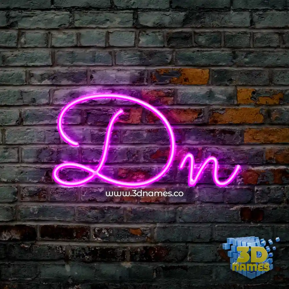 dn in Pink Neon style - 3D name wallpaper