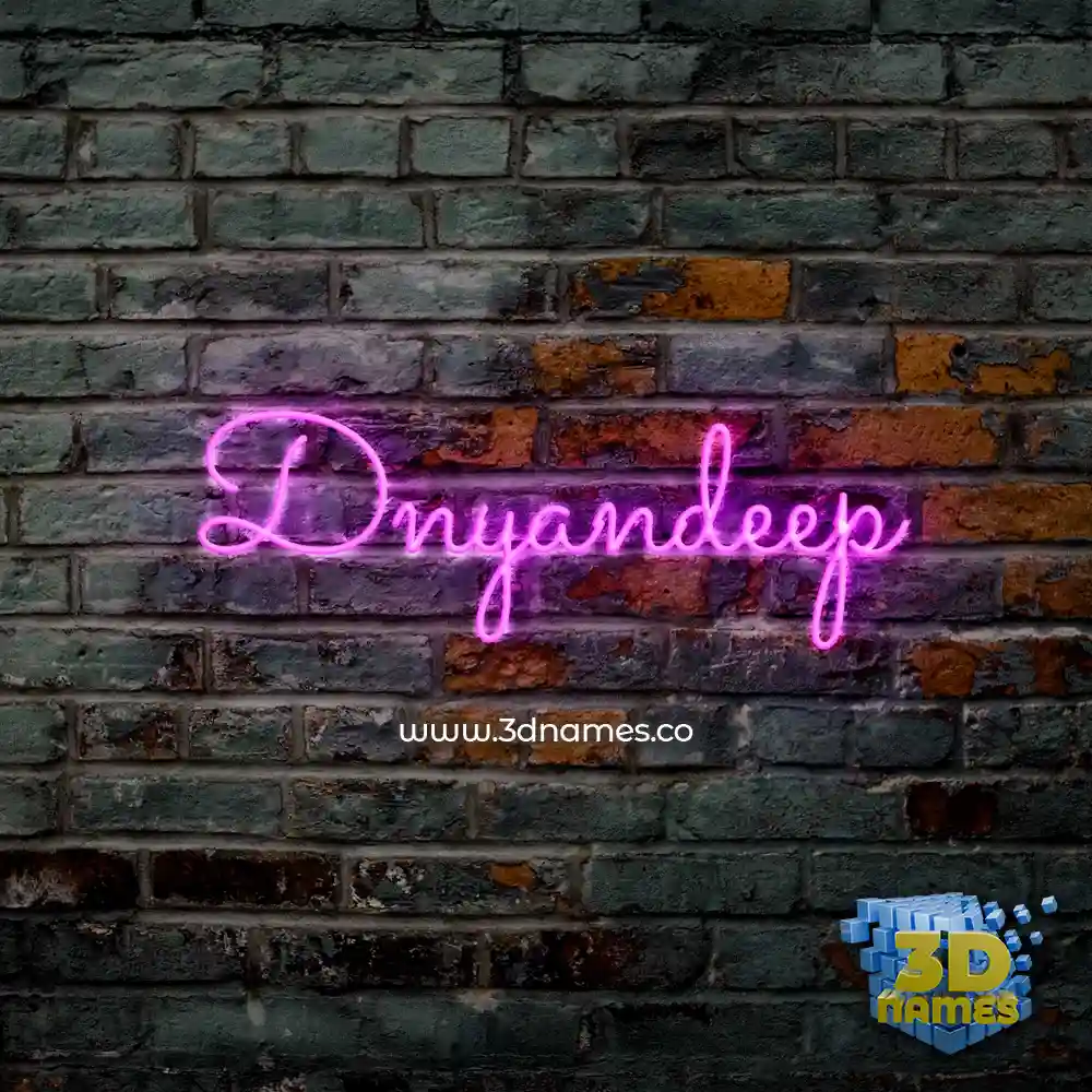 dnyandeep in Pink Neon style - 3D name wallpaper