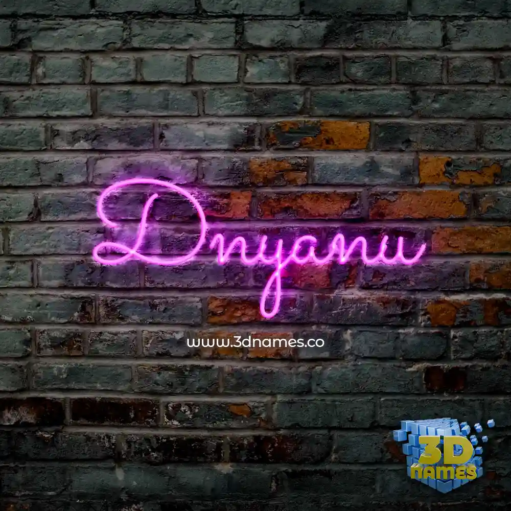 dnyanu in Pink Neon style - 3D name wallpaper