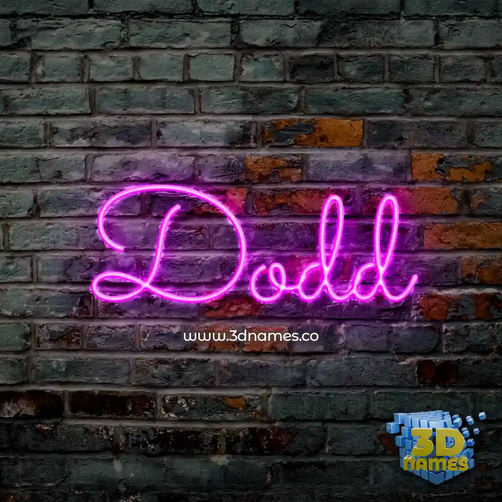 dodd in Pink Neon style - 3D name wallpaper