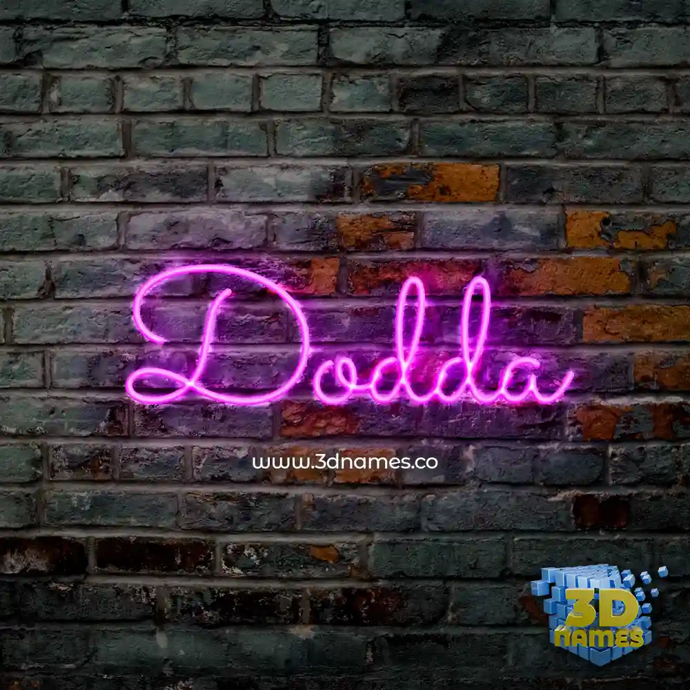 dodda in Pink Neon style - 3D name wallpaper
