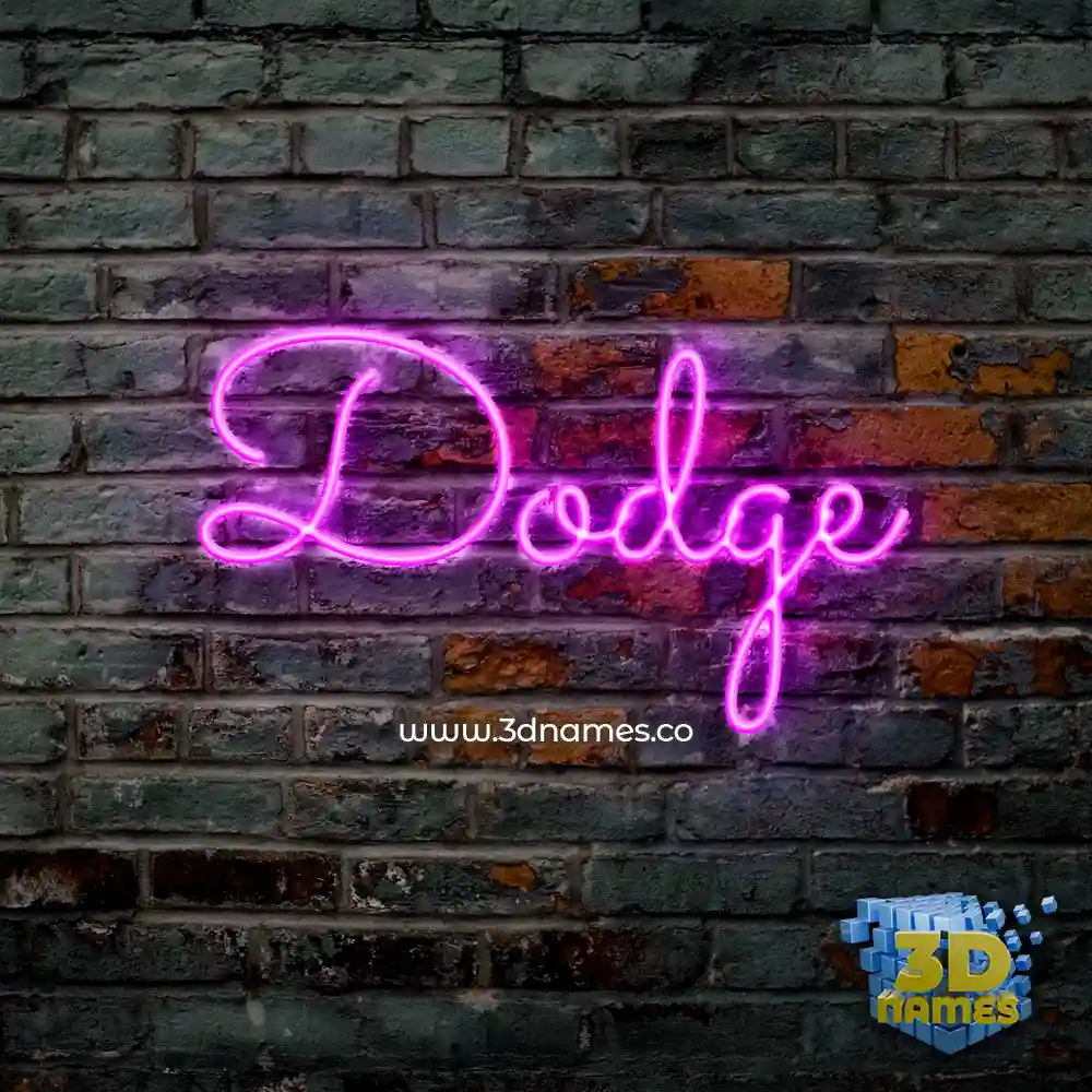 dodge in Pink Neon style - 3D name wallpaper