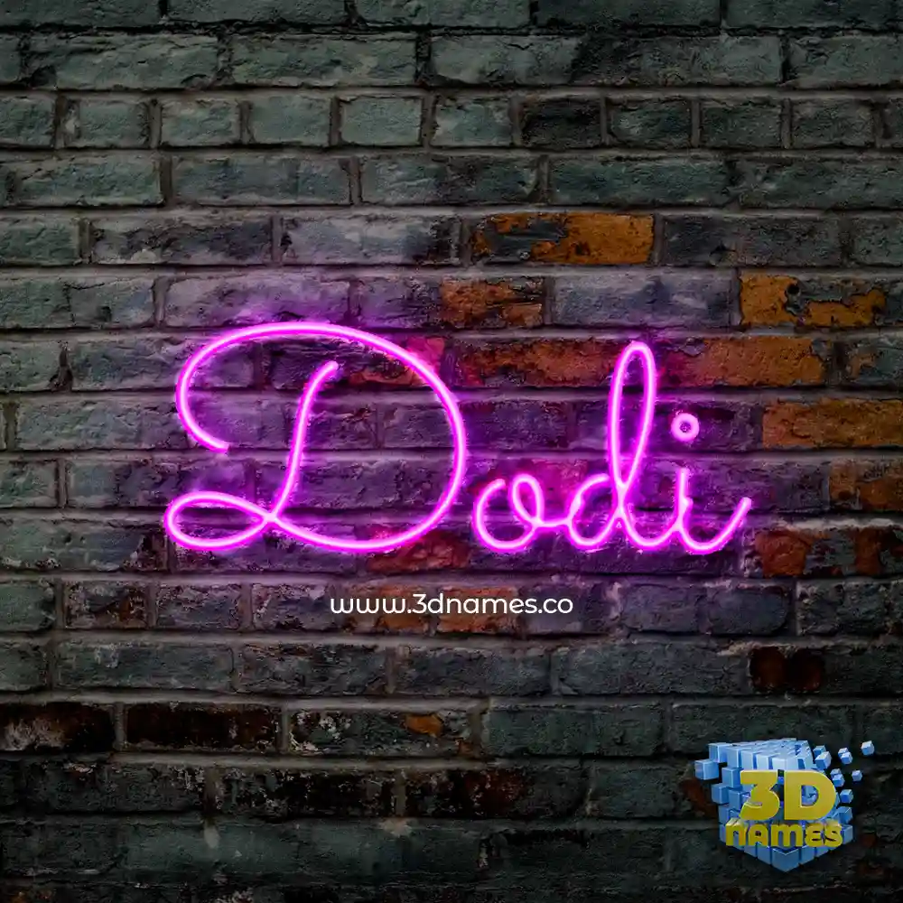 dodi in Pink Neon style - 3D name wallpaper