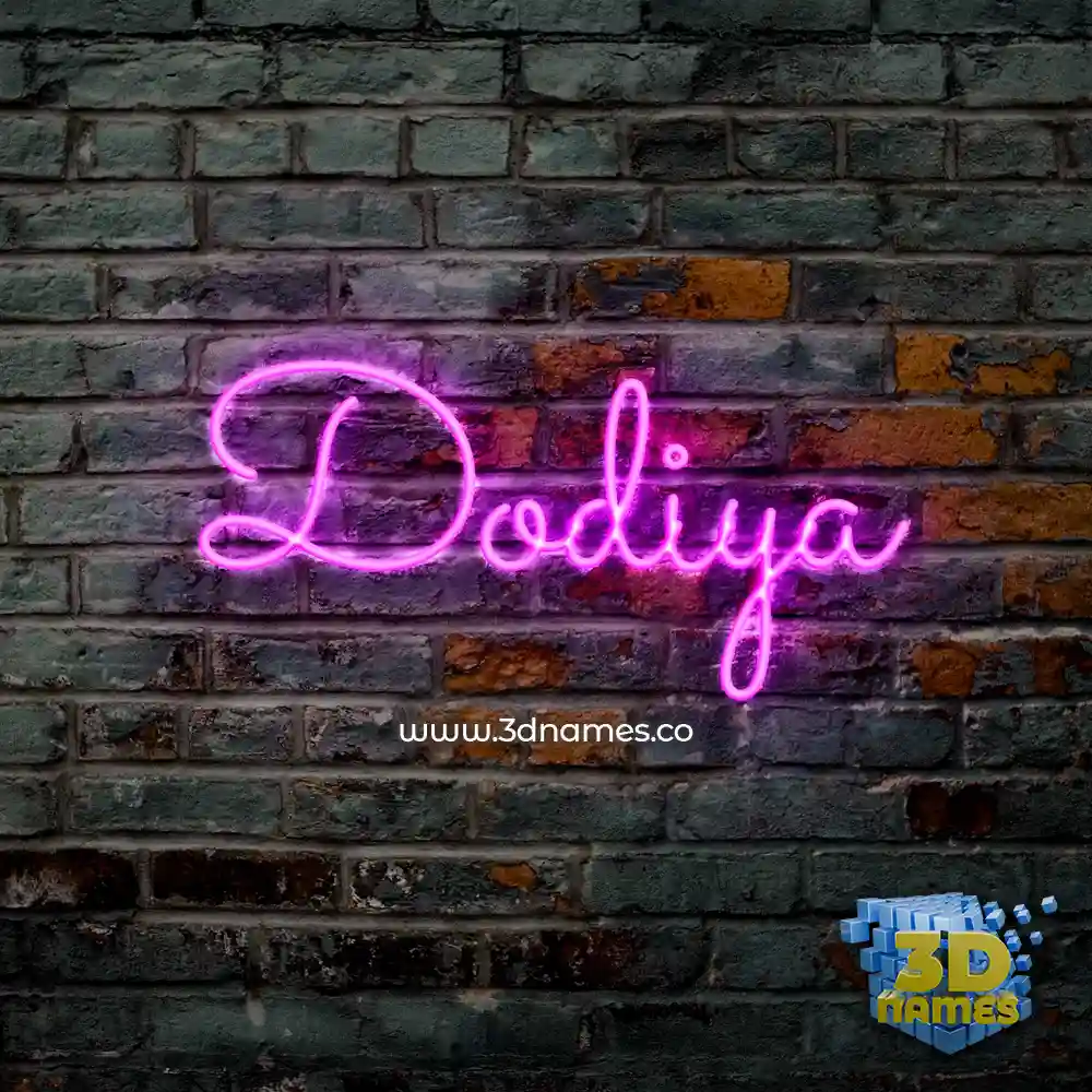 dodiya in Pink Neon style - 3D name wallpaper