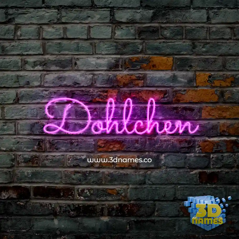 dohlchen in Pink Neon style - 3D name wallpaper