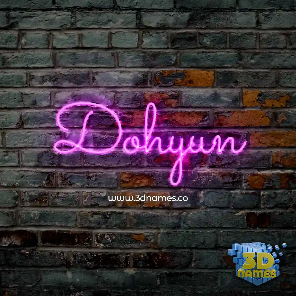 dohyun in Pink Neon style - 3D name wallpaper