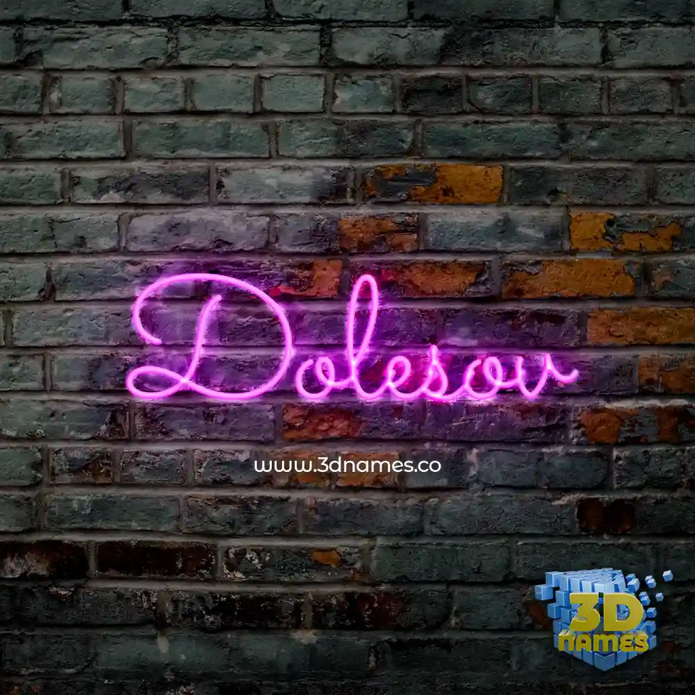 dolesov in Pink Neon style - 3D name wallpaper