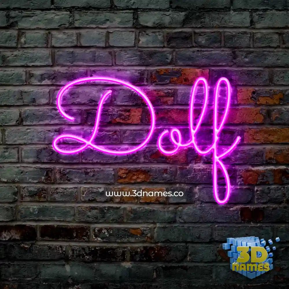 dolf in Pink Neon style - 3D name wallpaper