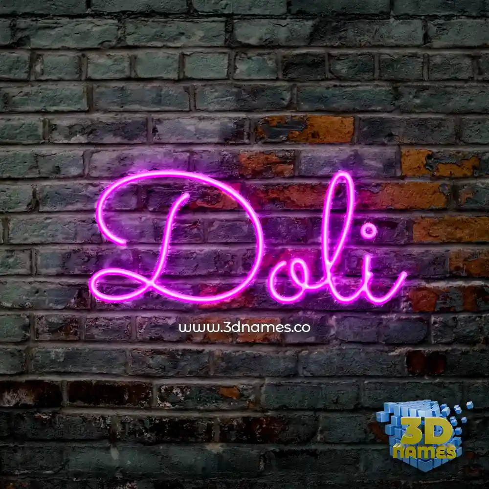 doli in Pink Neon style - 3D name wallpaper