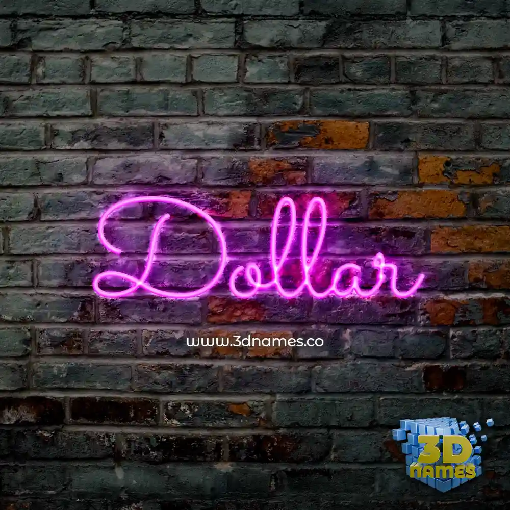 dollar in Pink Neon style - 3D name wallpaper