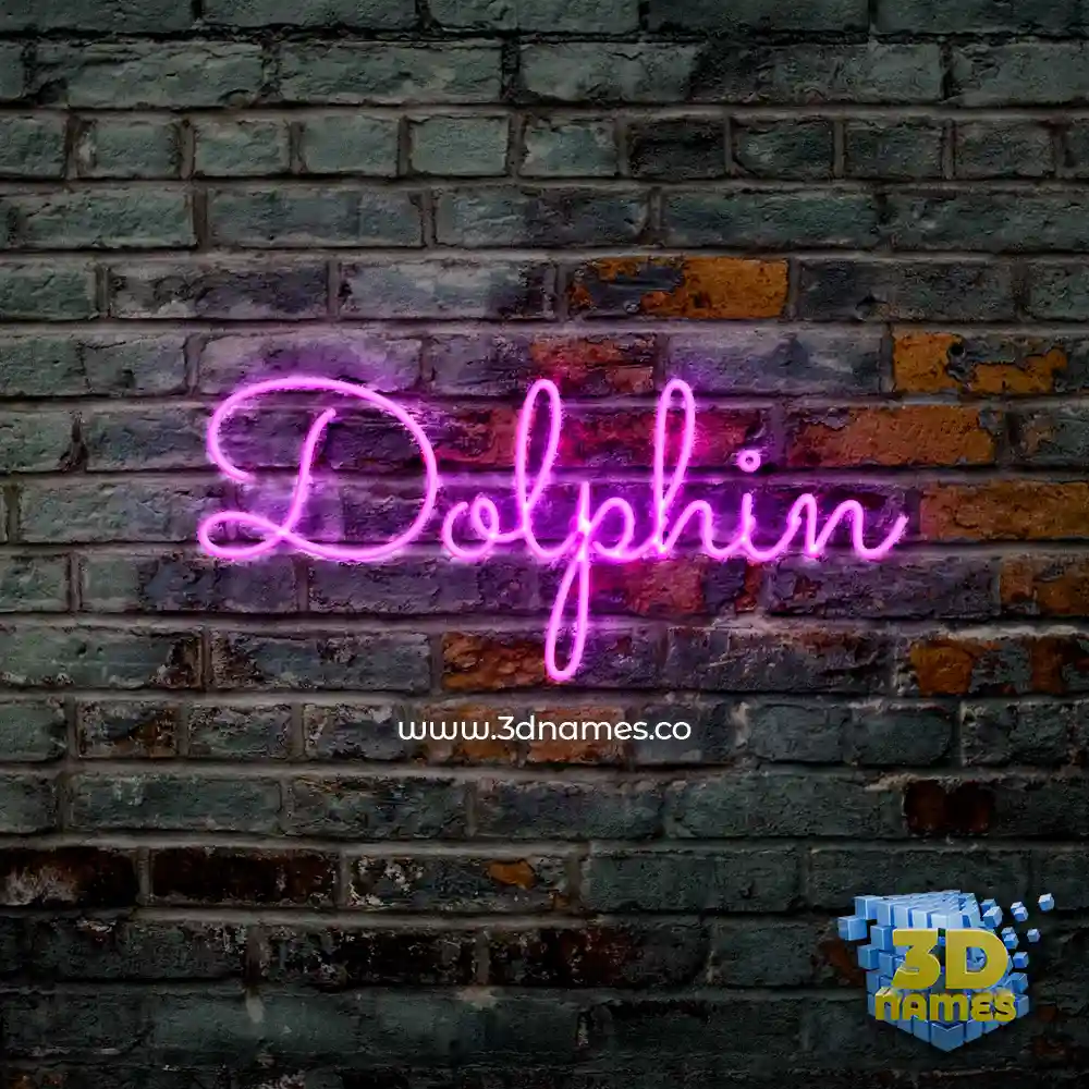 dolphin in Pink Neon style - 3D name wallpaper