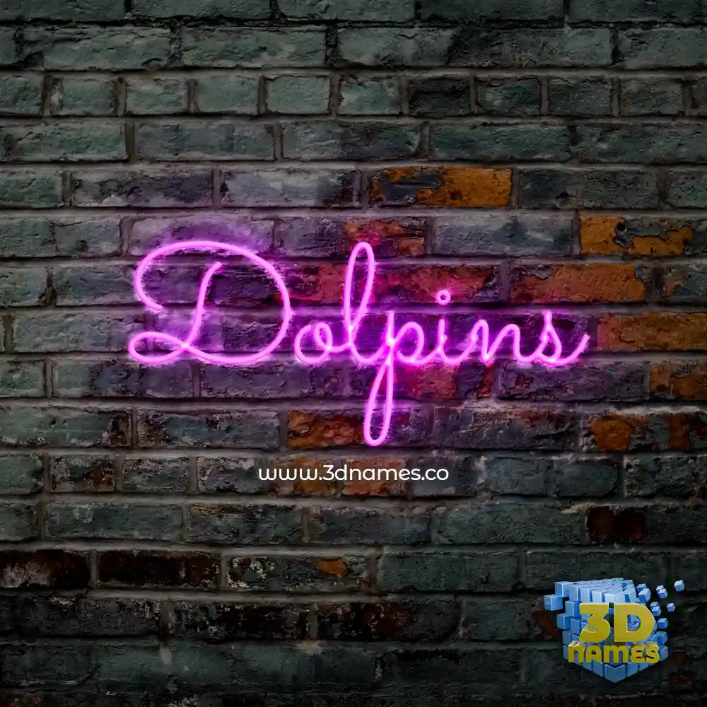 dolpins in Pink Neon style - 3D name wallpaper