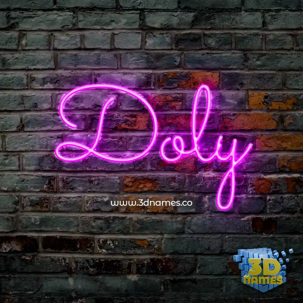 doly in Pink Neon style - 3D name wallpaper