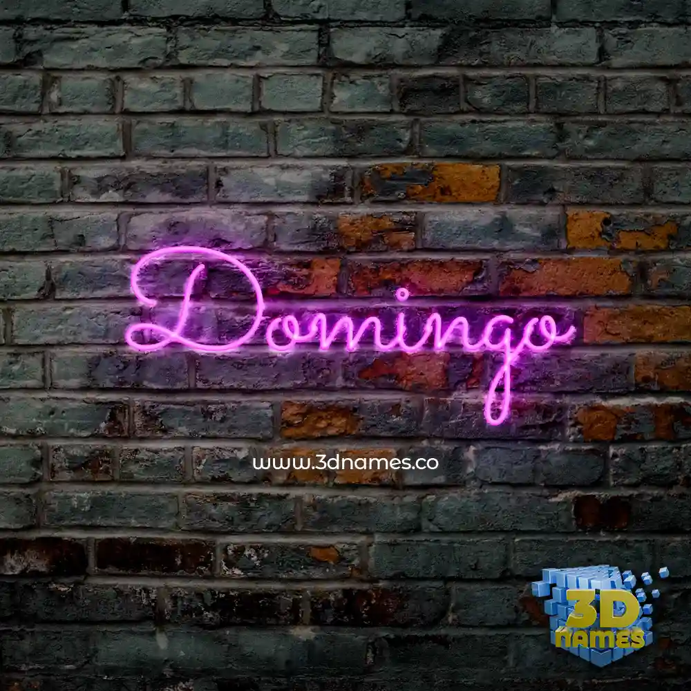 domingo in Pink Neon style - 3D name wallpaper