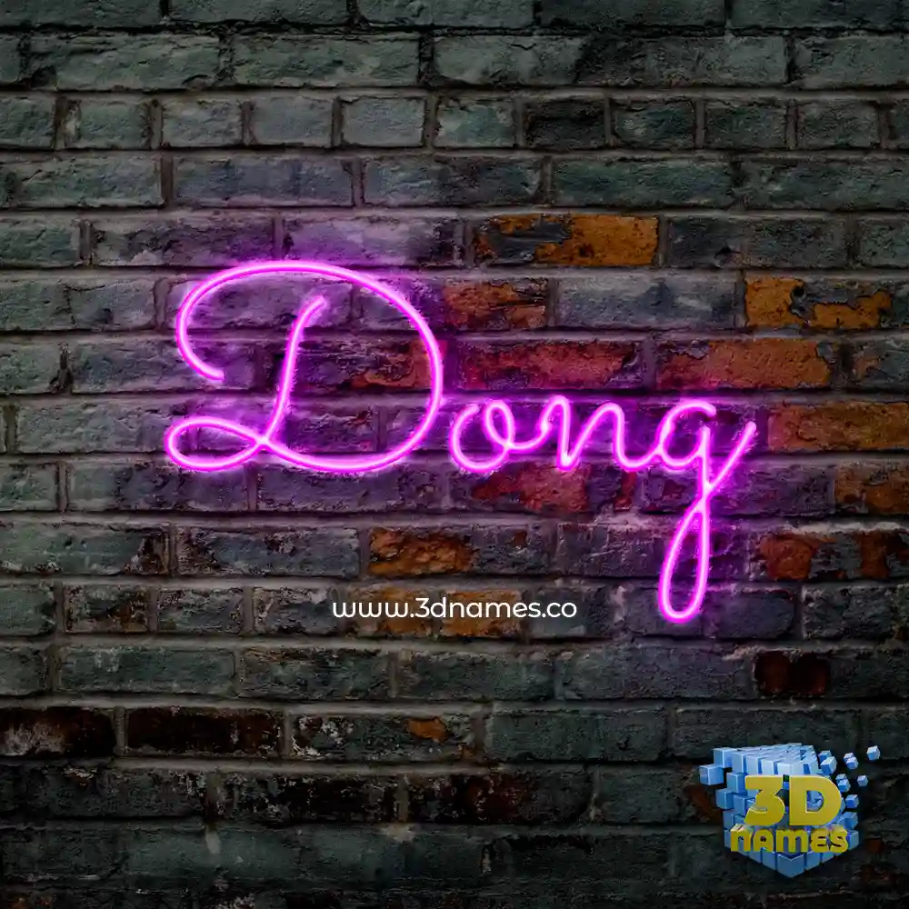 dong in Pink Neon style - 3D name wallpaper