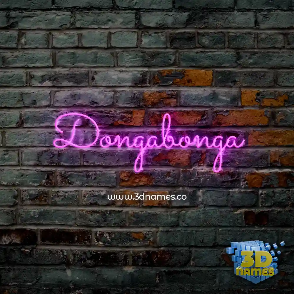 dongabonga in Pink Neon style - 3D name wallpaper