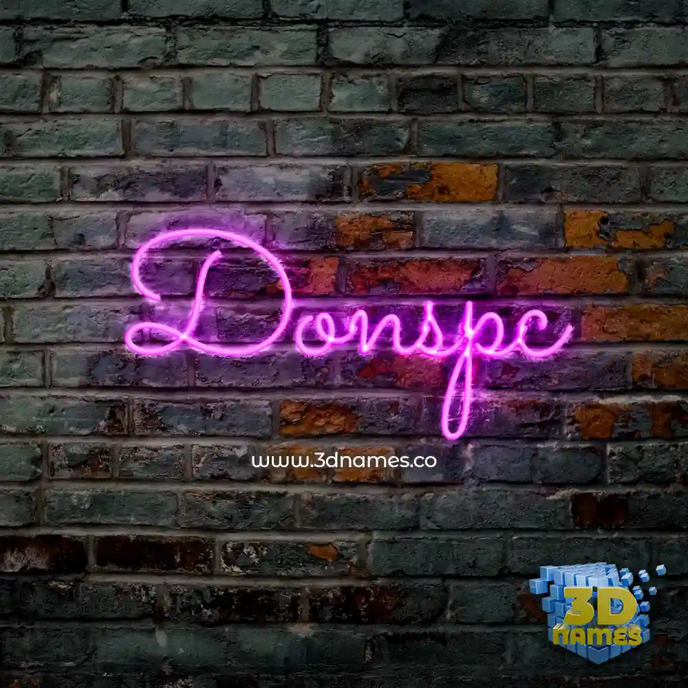 donspc in Pink Neon style - 3D name wallpaper