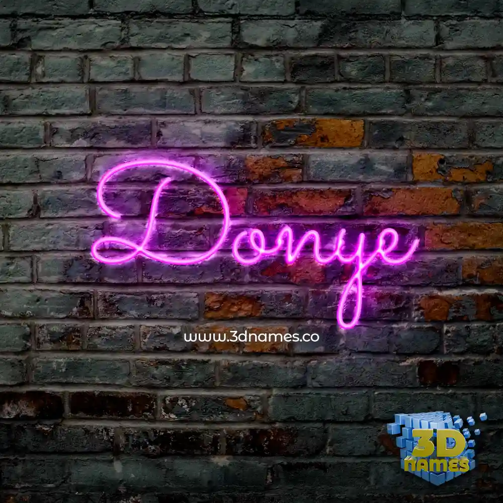 donye in Pink Neon style - 3D name wallpaper