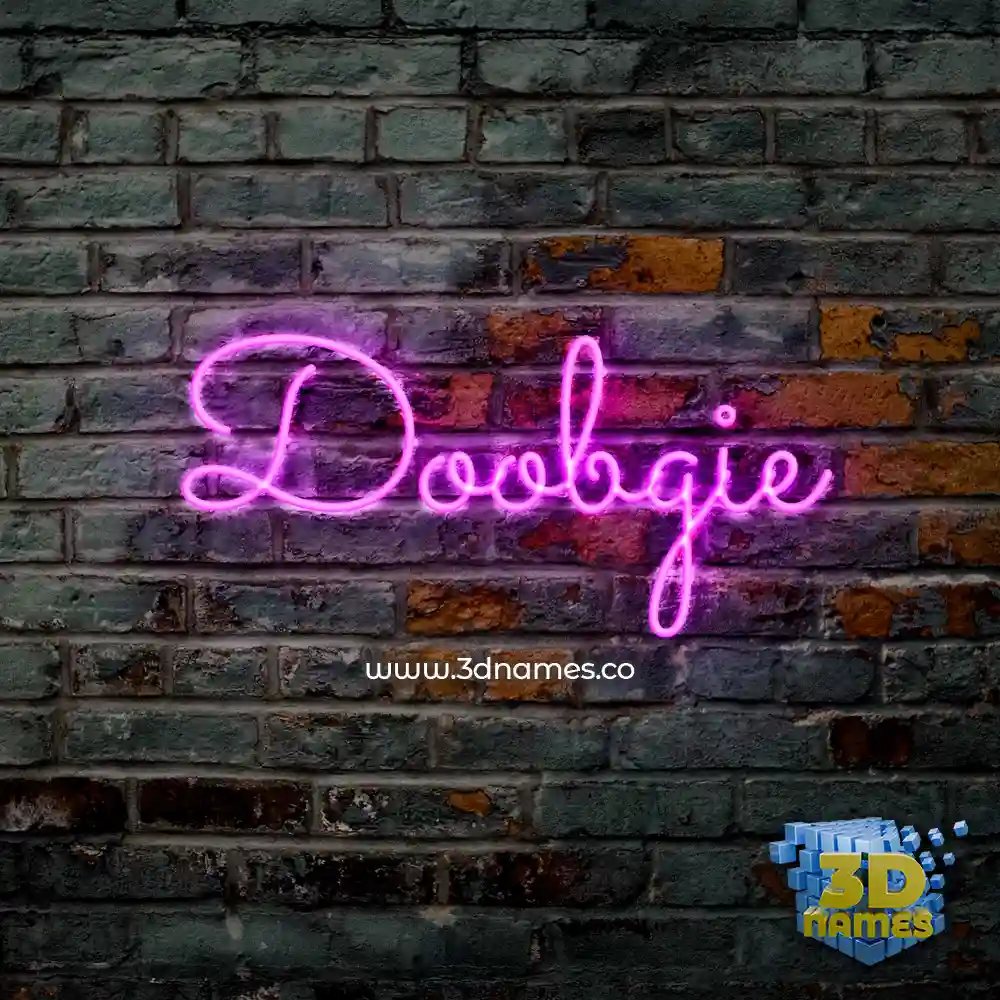 doobgie in Pink Neon style - 3D name wallpaper
