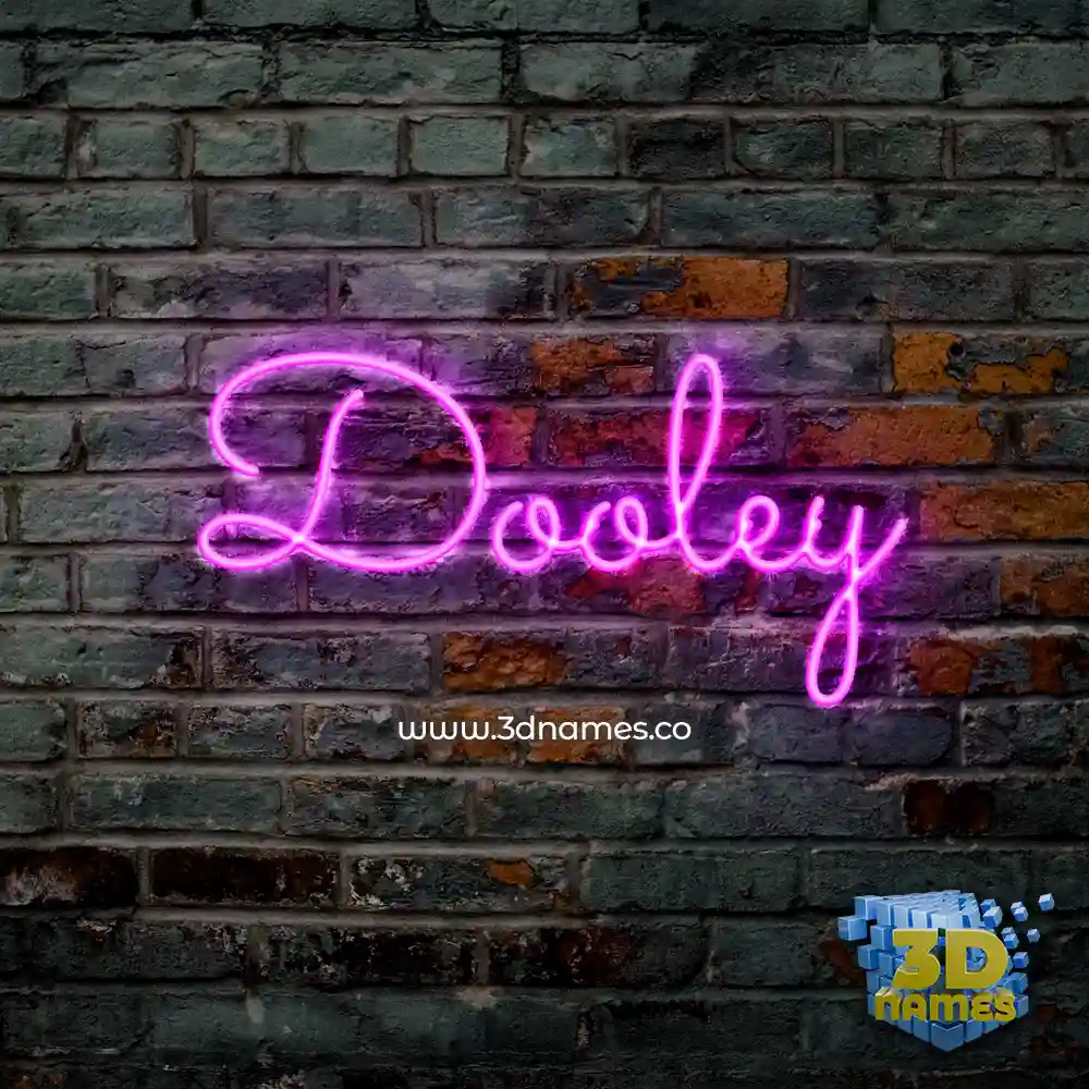 dooley in Pink Neon style - 3D name wallpaper