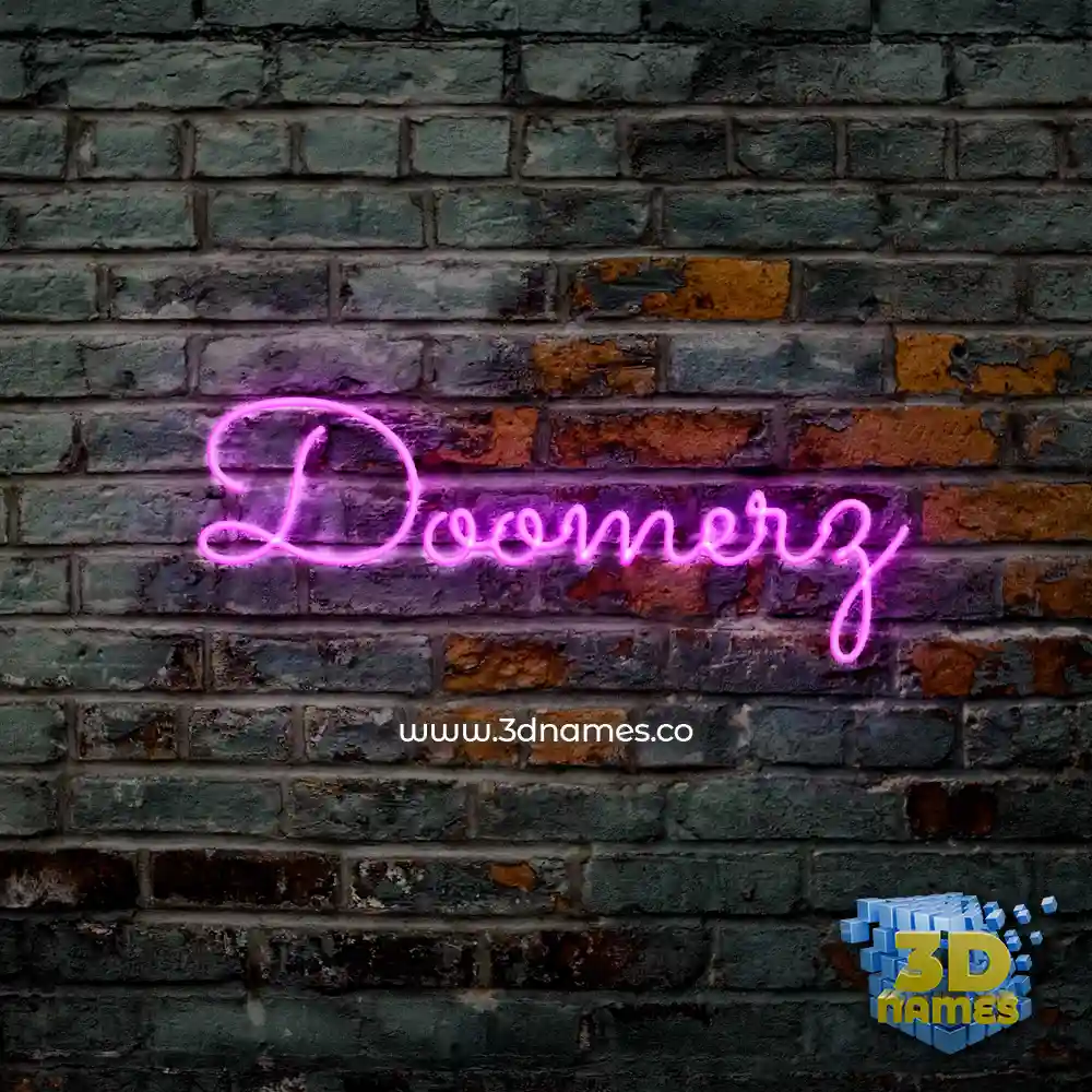 doomerz in Pink Neon style - 3D name wallpaper
