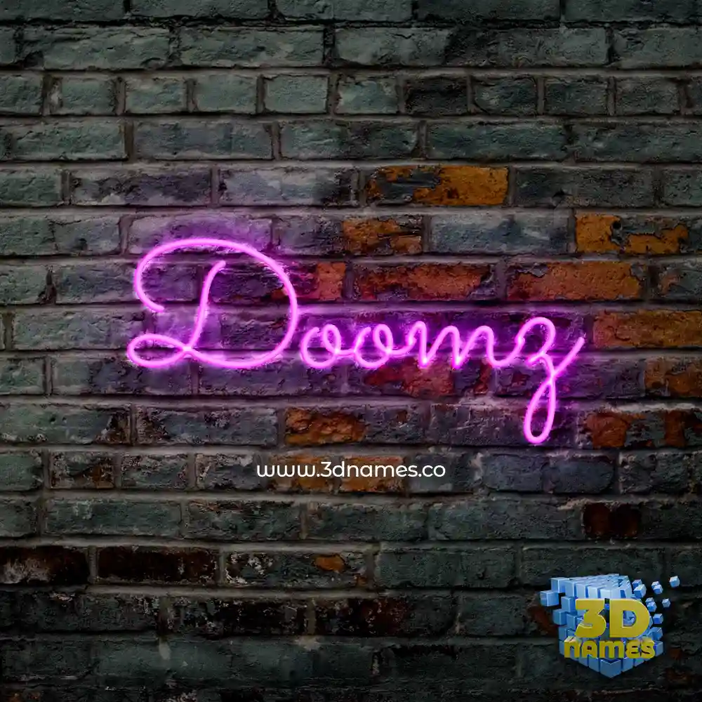 doomz in Pink Neon style - 3D name wallpaper