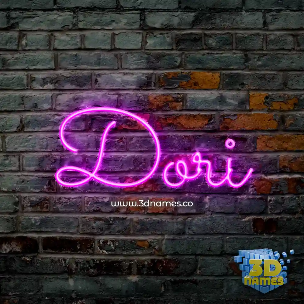 dori in Pink Neon style - 3D name wallpaper