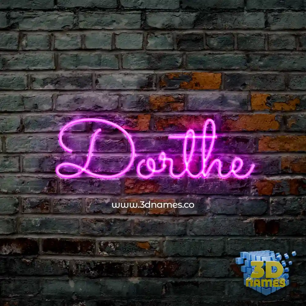 dorthe in Pink Neon style - 3D name wallpaper