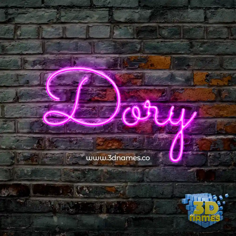 dory in Pink Neon style - 3D name wallpaper