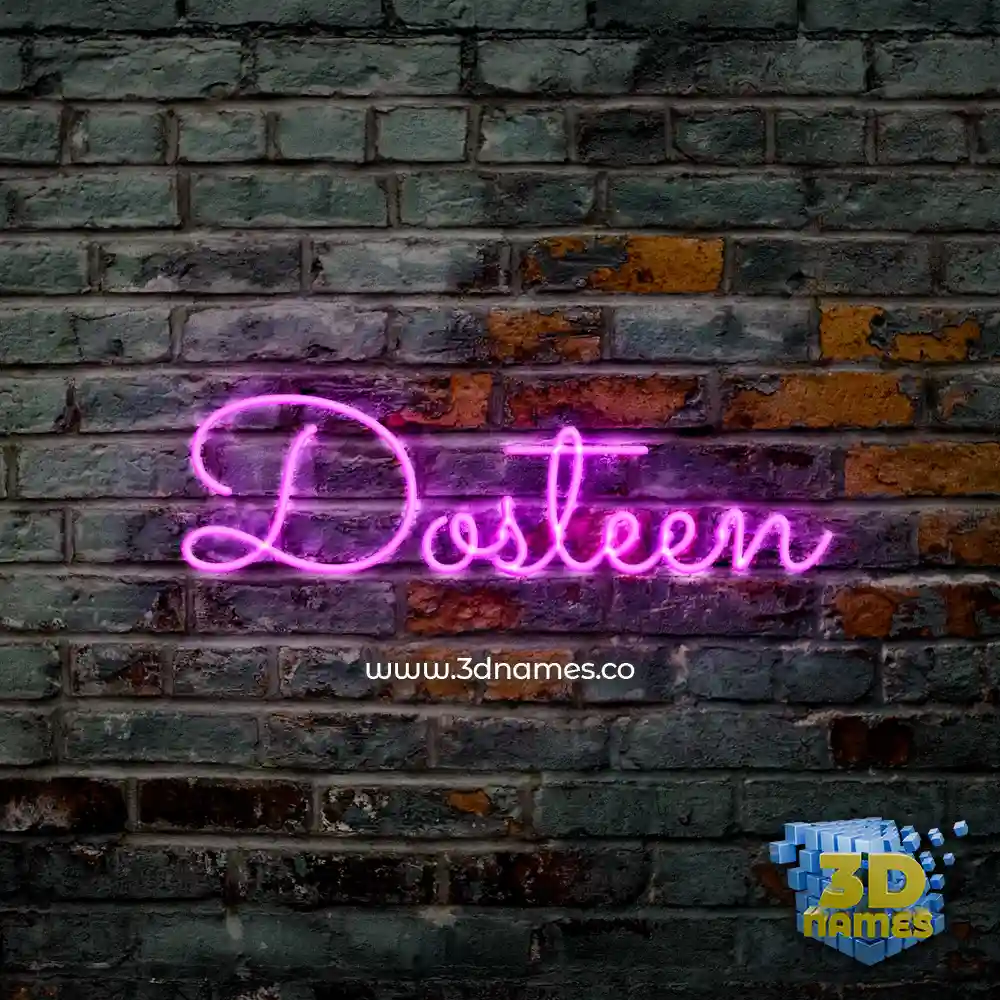 dosteen in Pink Neon style - 3D name wallpaper