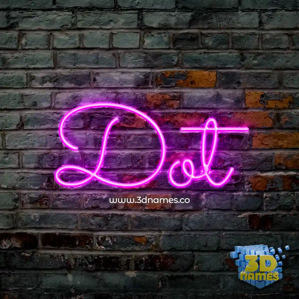 dot in Pink Neon style - 3D name wallpaper
