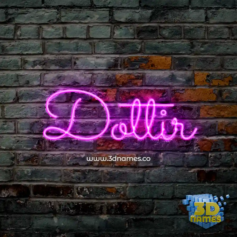 dottir in Pink Neon style - 3D name wallpaper