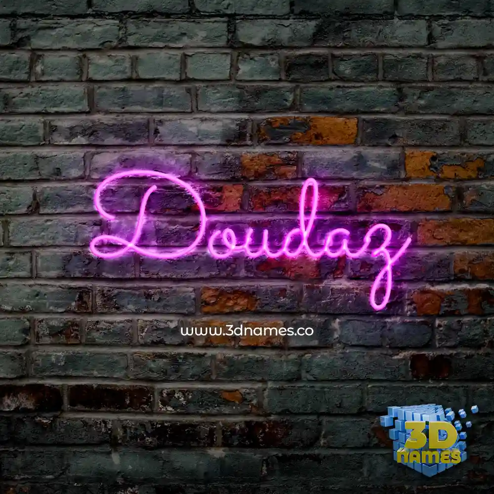 doudaz in Pink Neon style - 3D name wallpaper