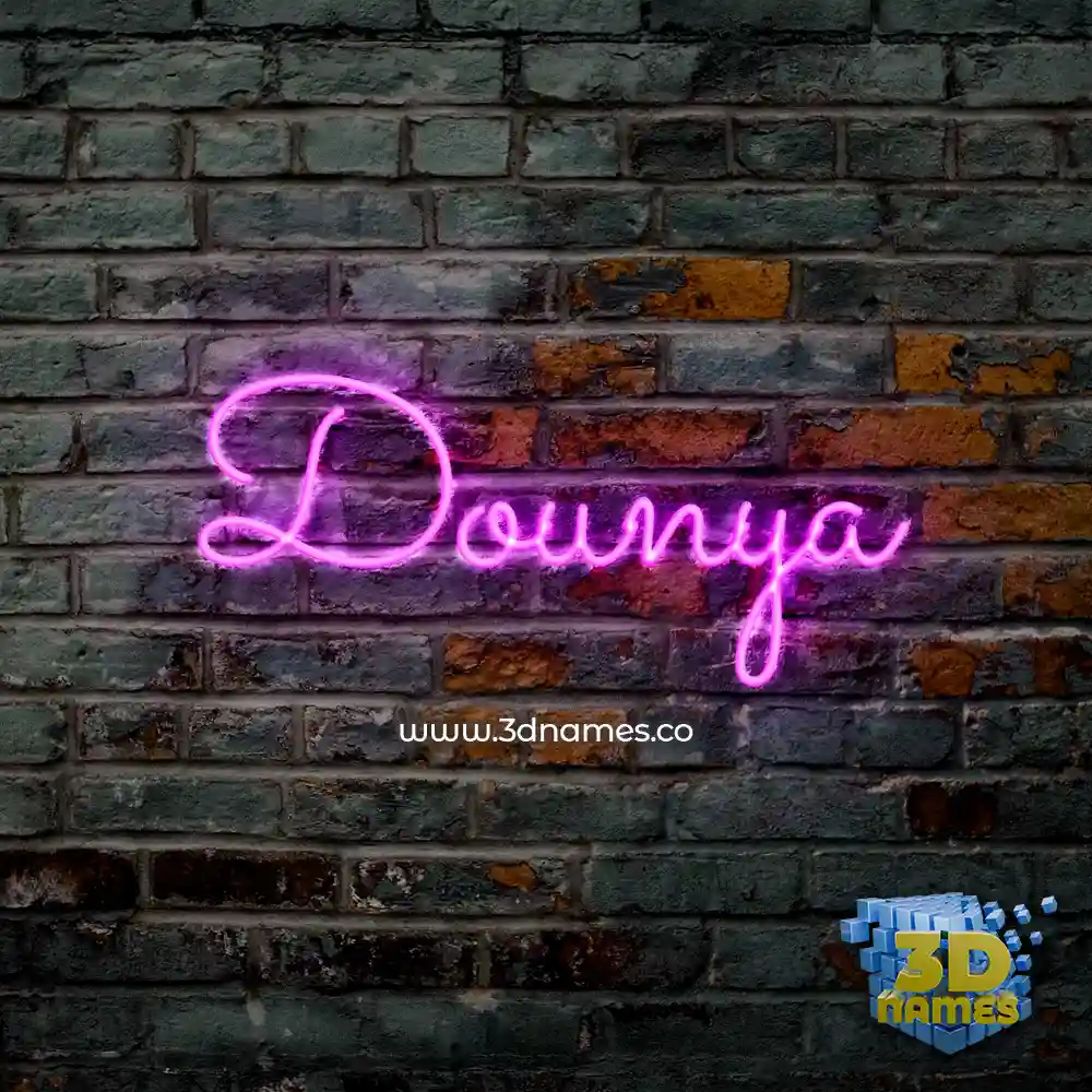 dounya in Pink Neon style - 3D name wallpaper
