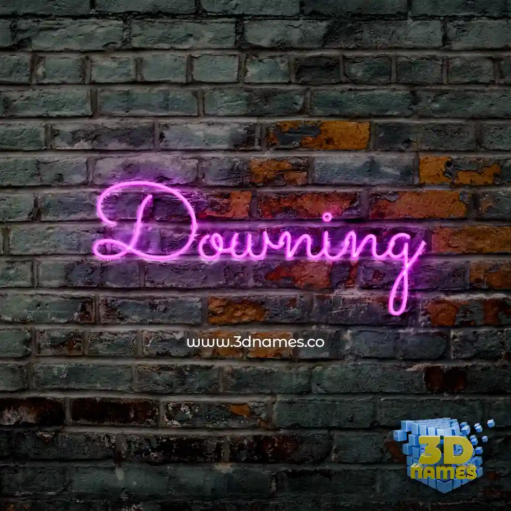 downing in Pink Neon style - 3D name wallpaper