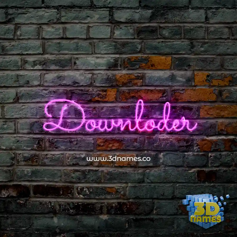 downloder in Pink Neon style - 3D name wallpaper