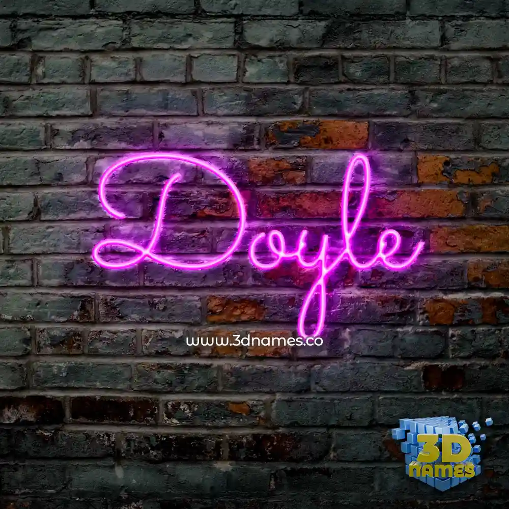 doyle in Pink Neon style - 3D name wallpaper