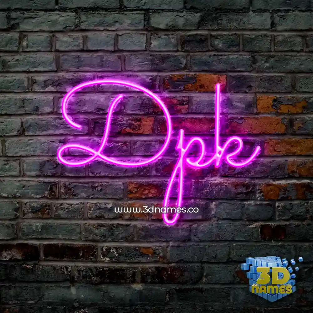 dpk in Pink Neon style - 3D name wallpaper
