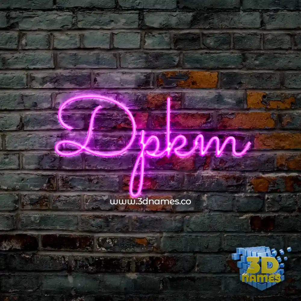 dpkm in Pink Neon style - 3D name wallpaper