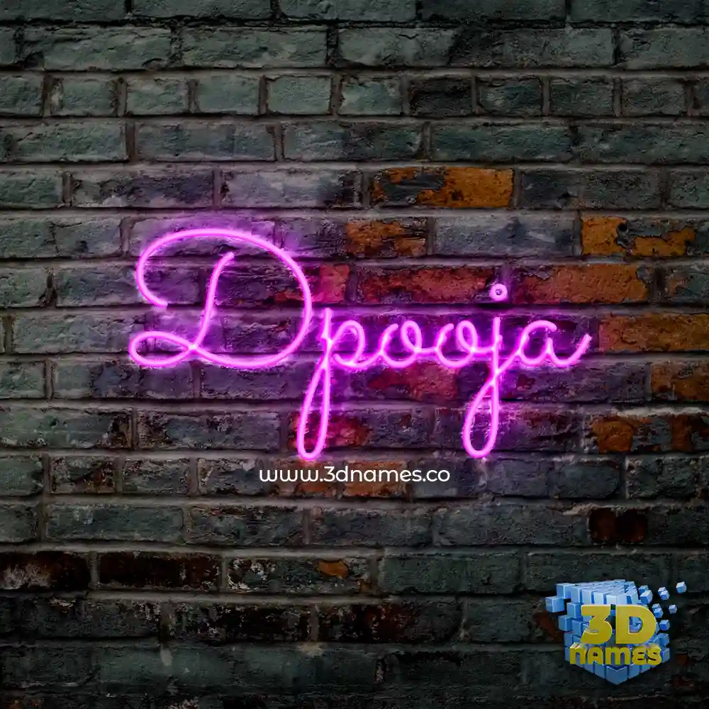 dpooja in Pink Neon style - 3D name wallpaper