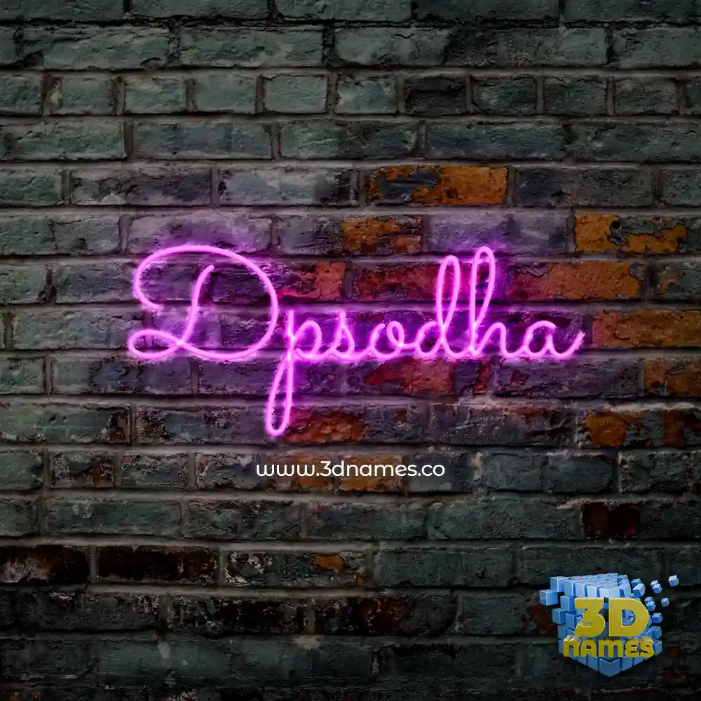 dpsodha in Pink Neon style - 3D name wallpaper