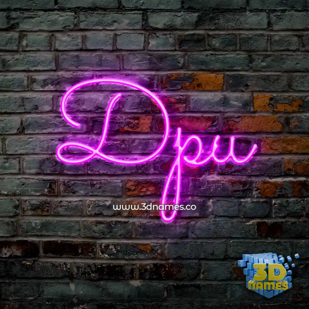 dpu in Pink Neon style - 3D name wallpaper