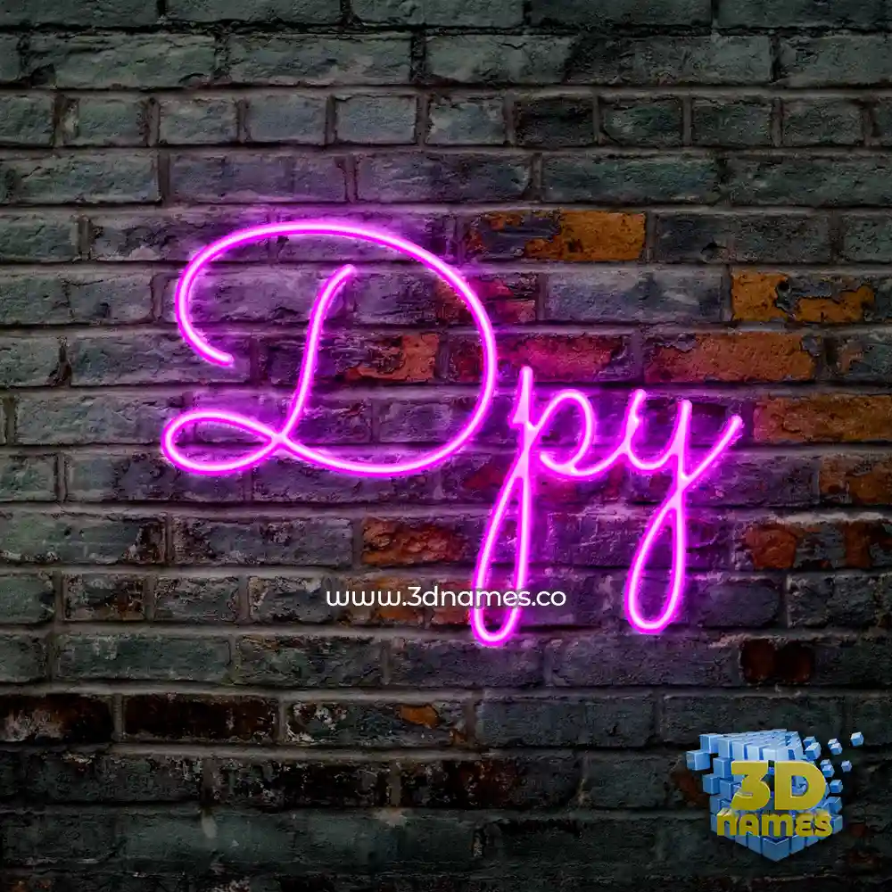 dpy in Pink Neon style - 3D name wallpaper