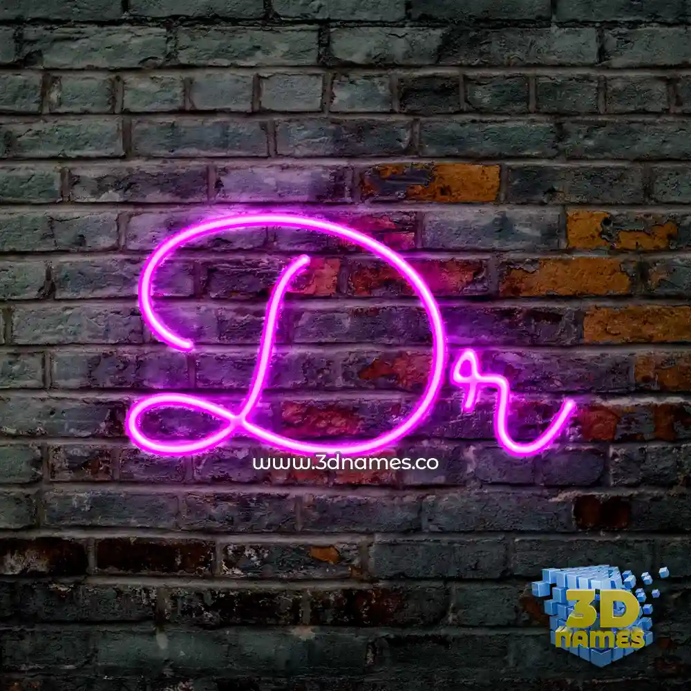 dr in Pink Neon style - 3D name wallpaper