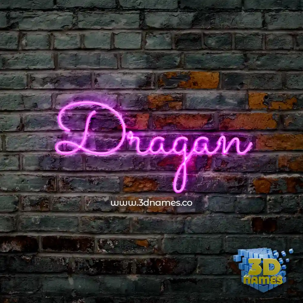 dragan in Pink Neon style - 3D name wallpaper