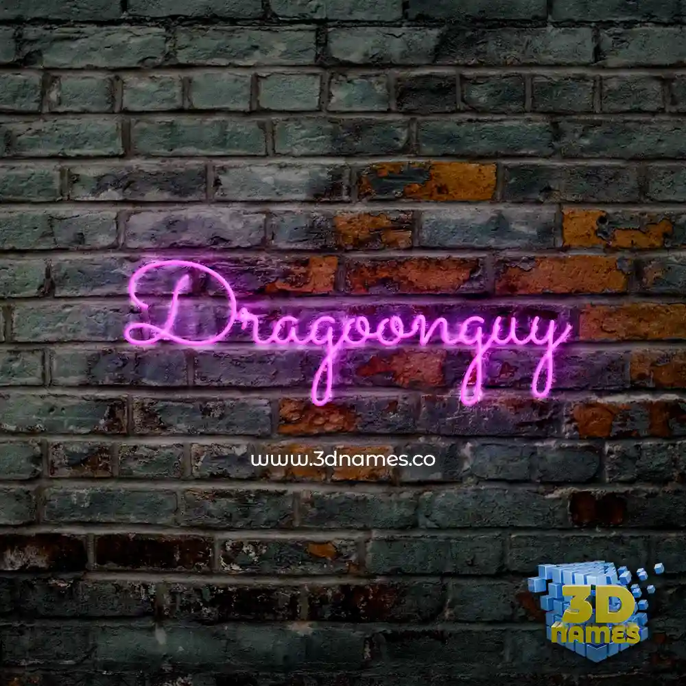 dragoonguy in Pink Neon style - 3D name wallpaper