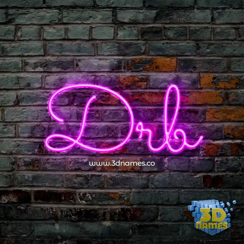 drb in Pink Neon style - 3D name wallpaper