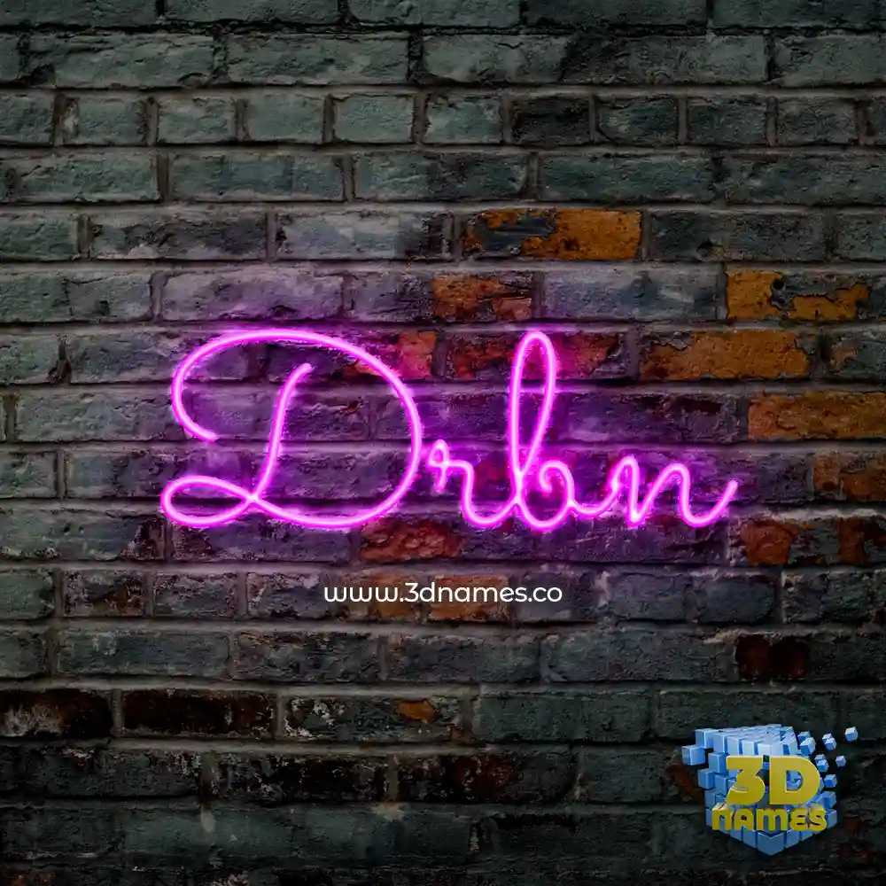 drbn in Pink Neon style - 3D name wallpaper